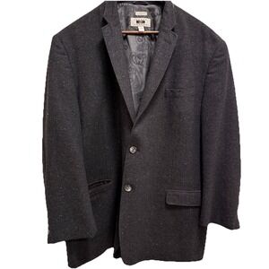 Joseph Abboud Wool Blend Blazer Jacket Sport 2X Gray Elbow Patches 2 Button